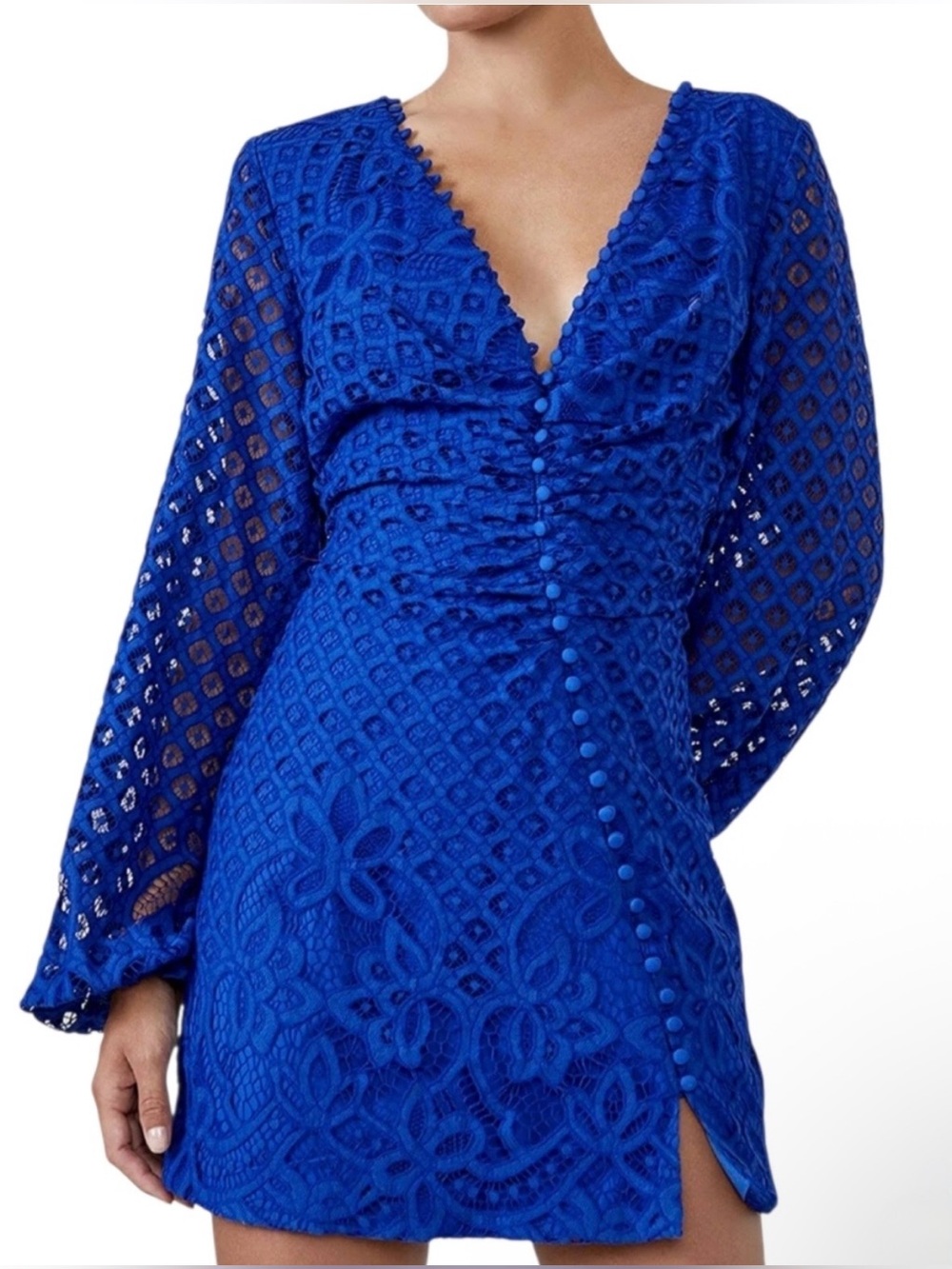 New Bardot Lily Lace Mini Dress Cobalt Blue  10 L Cocktail Party Date Night NWT